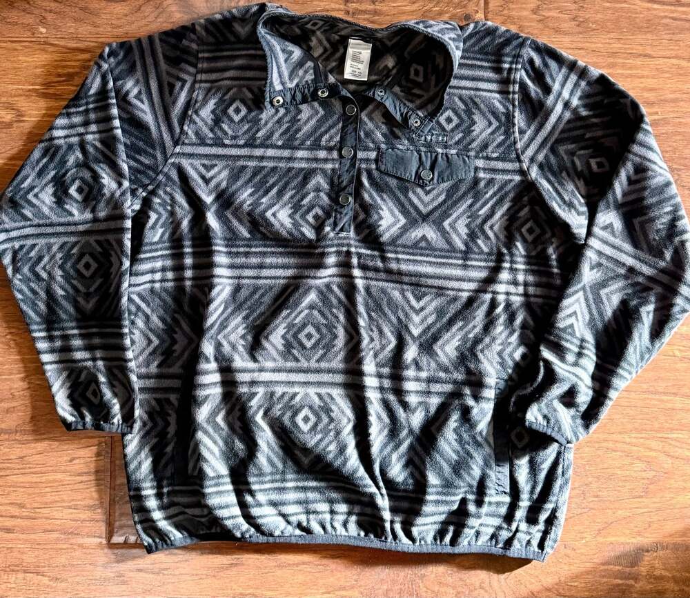 Women Cinch Fleece Pullover AZTEC Black/Grey XXL